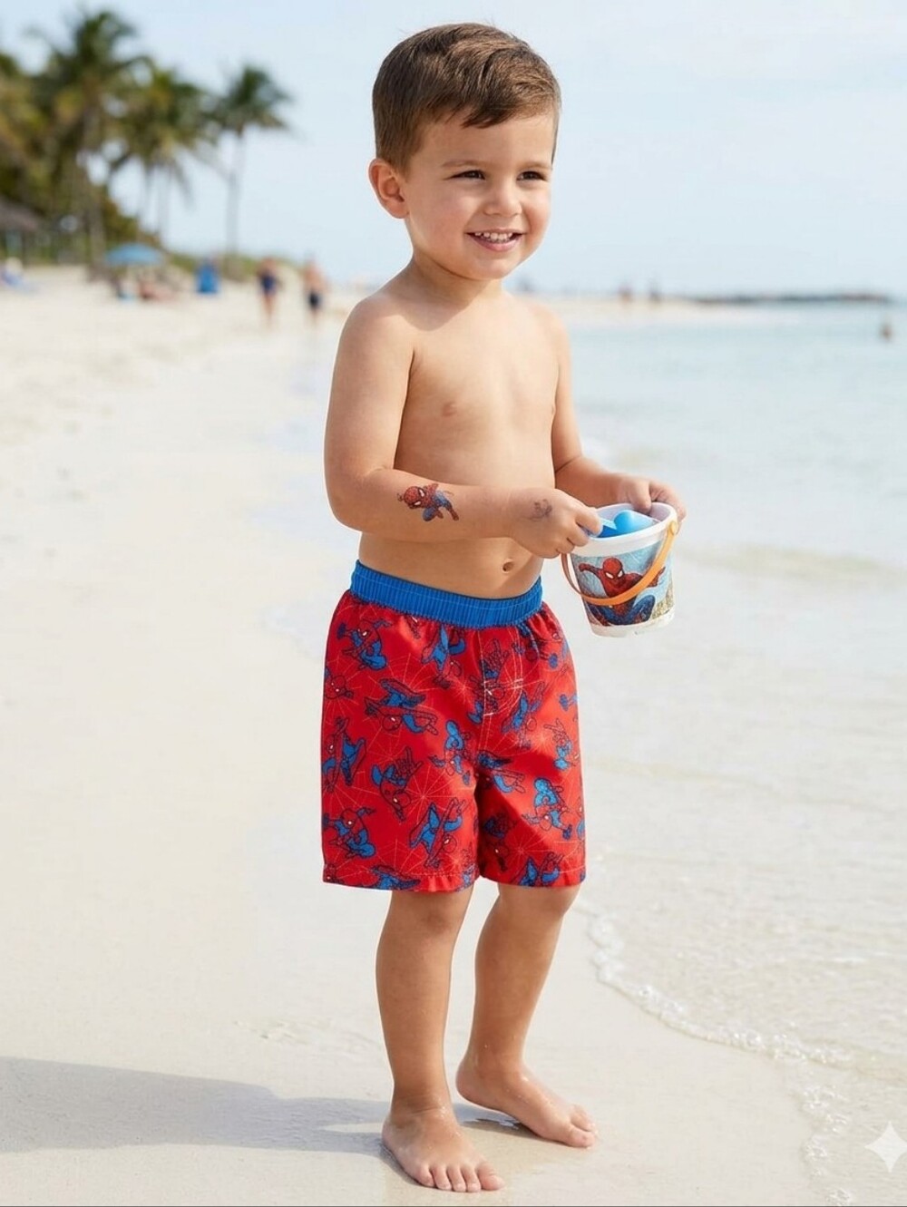 Marvel Spider-Man Boys Swim Trunks Size 3T Red Blue